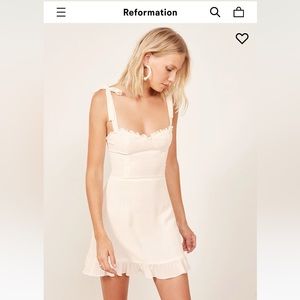 Reformation Cream Mini Dress